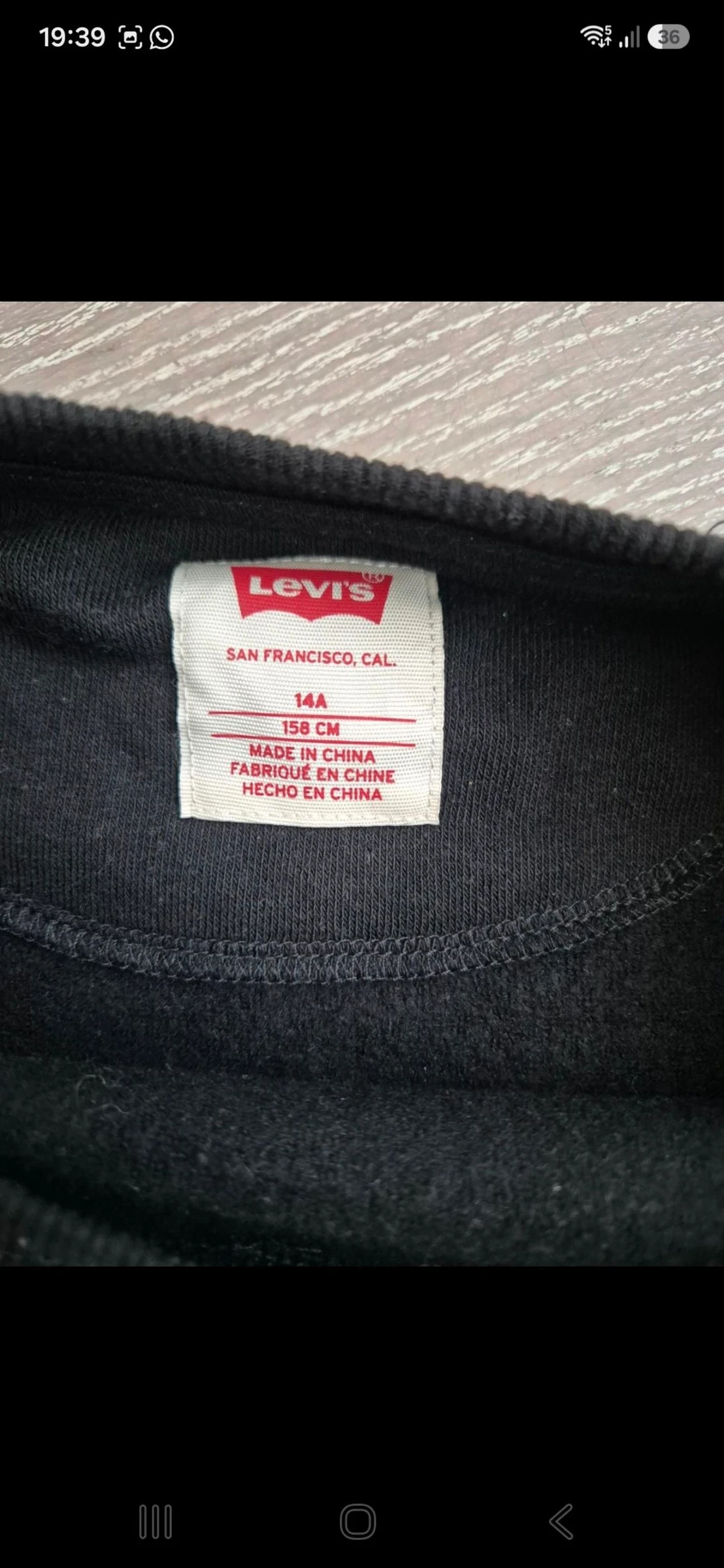 Suéter preto Levis. Tamanho 14 – photo 3